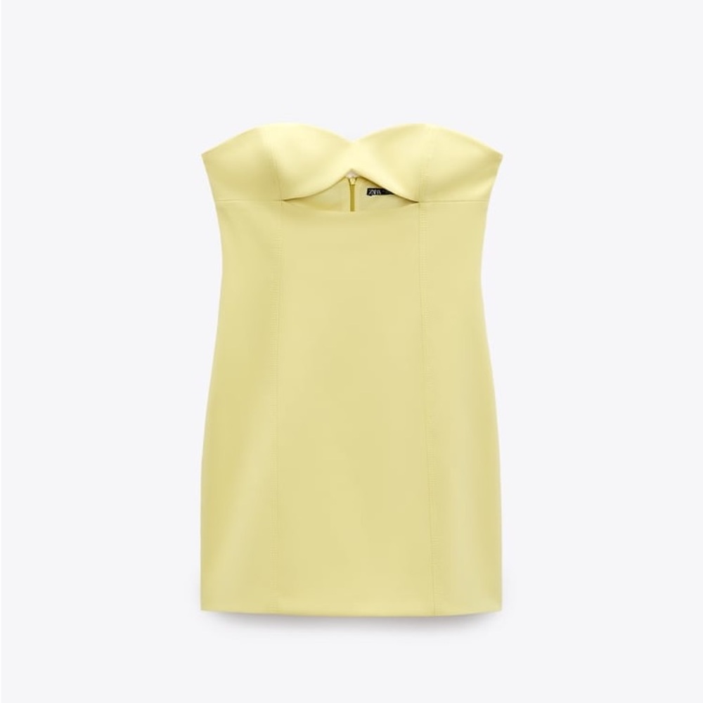 Zara Yellow Strapless Cut Out Dress - Picture 16 of 17